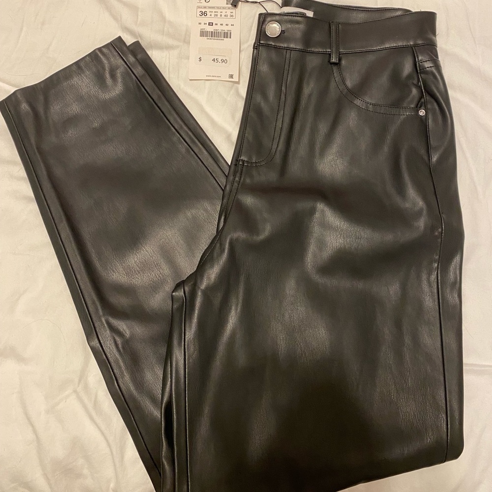 NWT Zara faux leather pants size 4